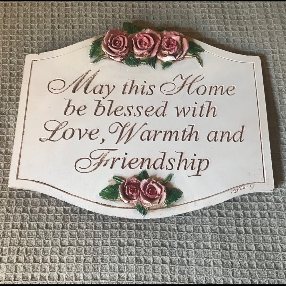 Hand Carved & Painted Wood Plaque/Wall Decoration